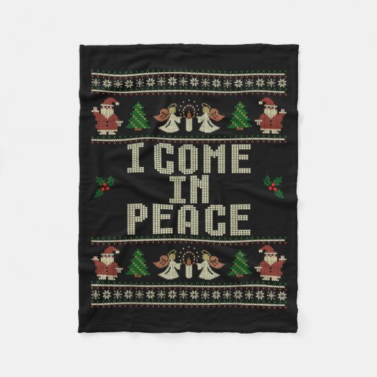 I Come In Peace Couple Matching Ugly Christmas Swe Fleece Deken (Voorkant)