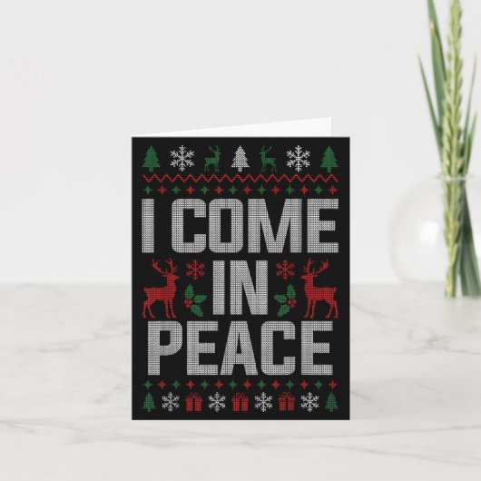 I Come In Peace Couple Matching Ugly Christmas Swe Kaart (Voorkant)