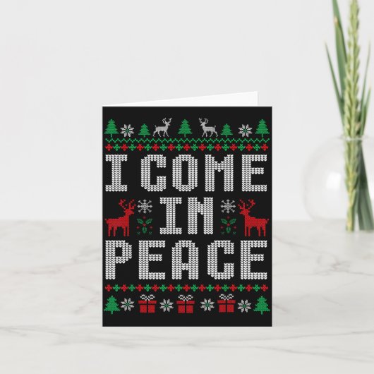 I Come In Peace Couple Matching Ugly Christmas Swe Kaart (Voorkant)