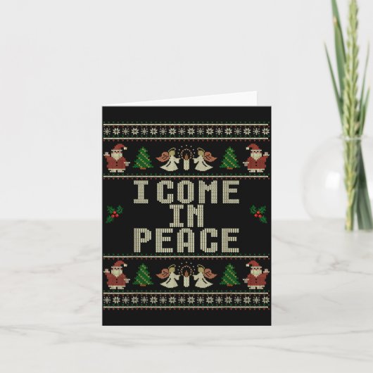 I Come In Peace Couple Matching Ugly Christmas Swe Kaart (Voorkant)
