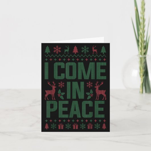I Come In Peace Couple Matching Ugly Christmas Swe Kaart (Voorkant)