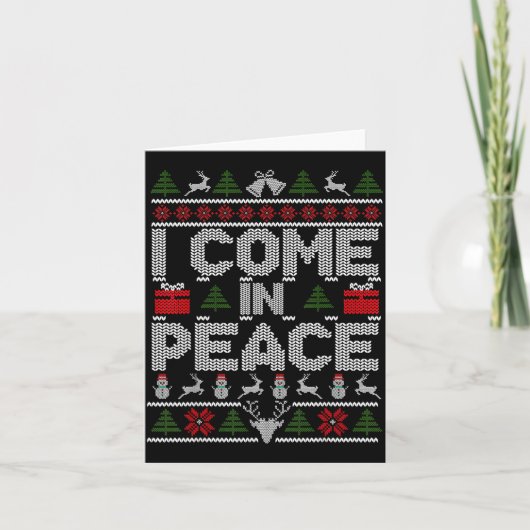 I Come In Peace Couple Matching Ugly Christmas Swe Kaart (Voorkant)