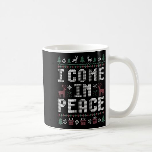 I Come In Peace Couple Matching Ugly Christmas Swe Koffiemok (Rechts)