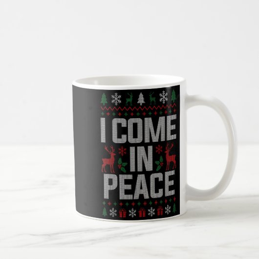 I Come In Peace Couple Matching Ugly Christmas Swe Koffiemok (Rechts)