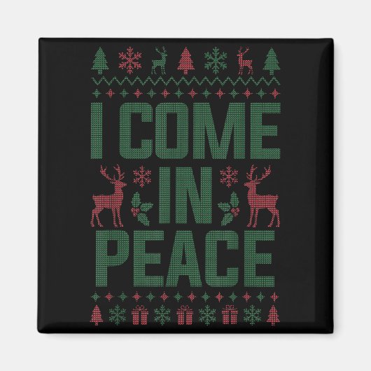 I Come In Peace Couple Matching Ugly Christmas Swe Magneet (Voorkant)