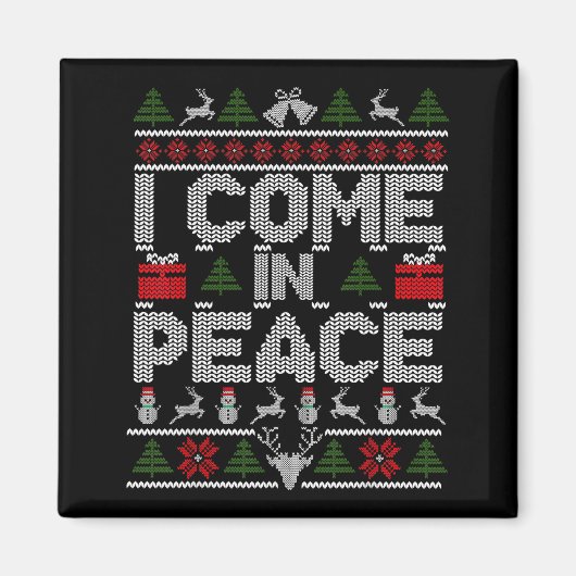 I Come In Peace Couple Matching Ugly Christmas Swe Magneet (Voorkant)