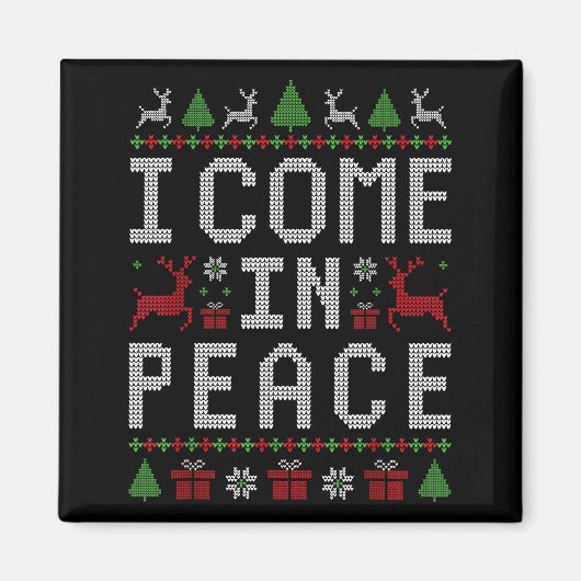 I Come In Peace Couple Matching Ugly Christmas Swe Magneet (Voorkant)