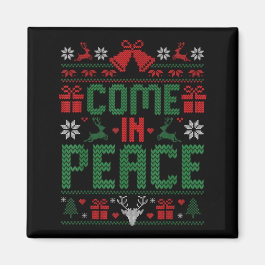 I Come In Peace Couple Matching Ugly Christmas Swe Magneet (Voorkant)