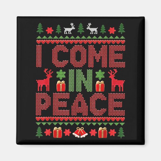 I Come In Peace Couple Matching Ugly Christmas Swe Magneet (Voorkant)