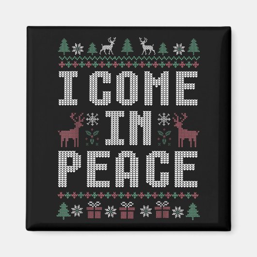 I Come In Peace Couple Matching Ugly Christmas Swe Magneet (Voorkant)