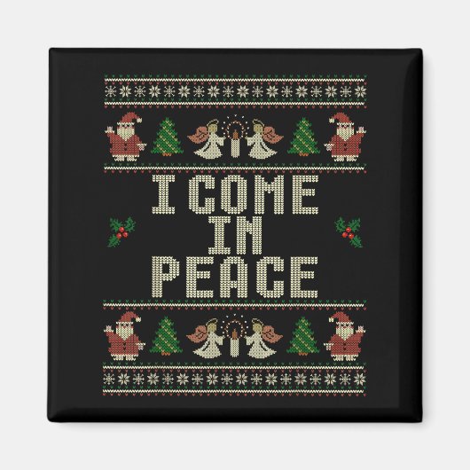 I Come In Peace Couple Matching Ugly Christmas Swe Magneet (Voorkant)