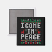 I Come In Peace Couple Matching Ugly Christmas Swe Magneet (Voorkant / Achterkant)
