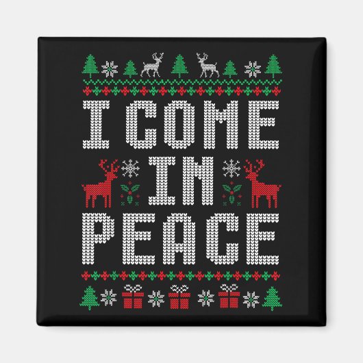 I Come In Peace Couple Matching Ugly Christmas Swe Magneet (Voorkant)