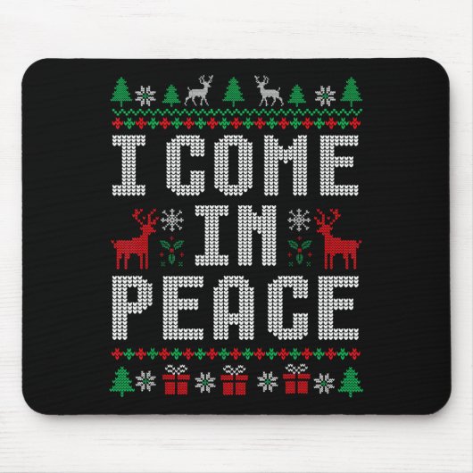 I Come In Peace Couple Matching Ugly Christmas Swe Muismat (Voorkant)