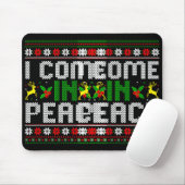 I Come In Peace Couple Matching Ugly Christmas Swe Muismat (Met muis)