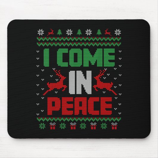 I Come In Peace Couple Matching Ugly Christmas Swe Muismat (Voorkant)