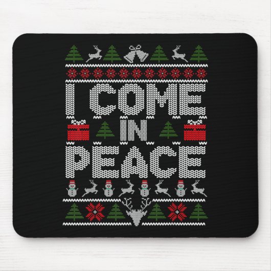 I Come In Peace Couple Matching Ugly Christmas Swe Muismat (Voorkant)