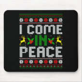 I Come In Peace Couple Matching Ugly Christmas Swe Muismat (Voorkant)