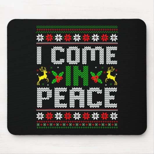 I Come In Peace Couple Matching Ugly Christmas Swe Muismat (Voorkant)