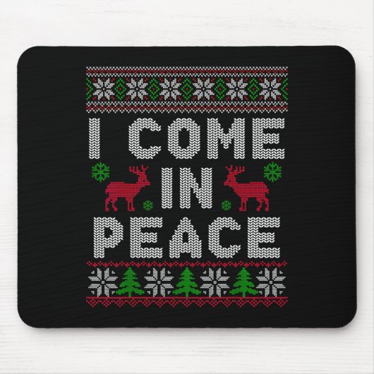 I Come In Peace Couple Matching Ugly Christmas Swe Muismat (Voorkant)