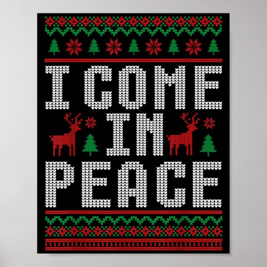 I Come In Peace Couple Matching Ugly Christmas Swe Poster (Voorkant)