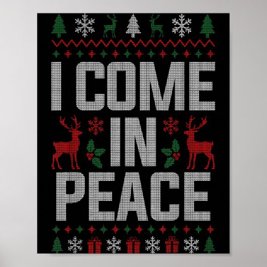 I Come In Peace Couple Matching Ugly Christmas Swe Poster (Voorkant)