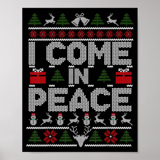 I Come In Peace Couple Matching Ugly Christmas Swe Poster (Voorkant)