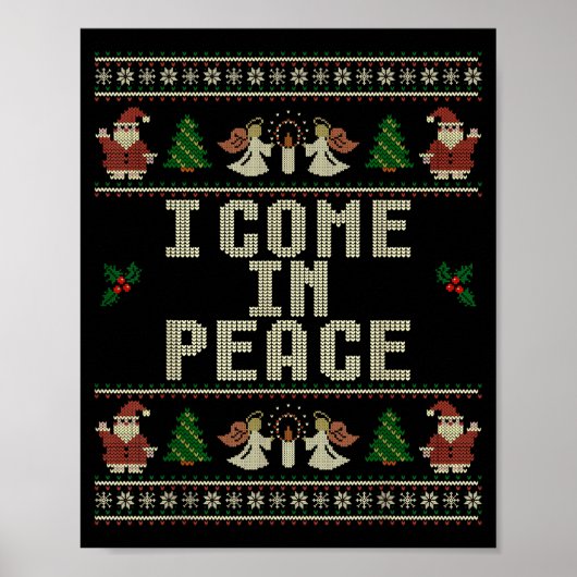 I Come In Peace Couple Matching Ugly Christmas Swe Poster (Voorkant)