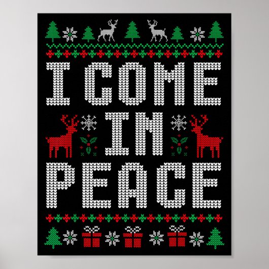 I Come In Peace Couple Matching Ugly Christmas Swe Poster (Voorkant)