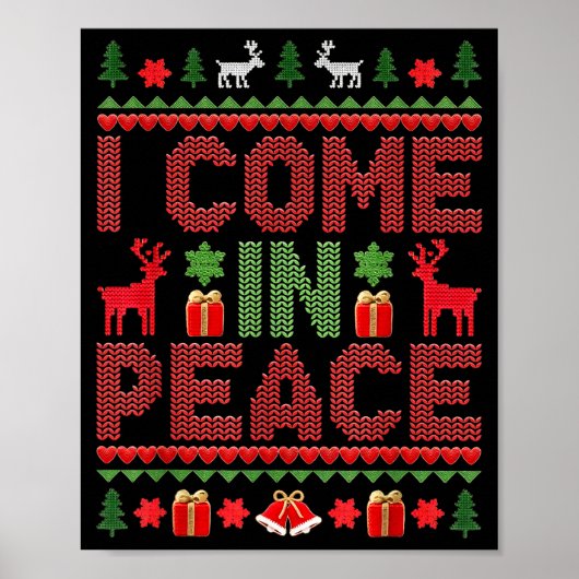 I Come In Peace Couple Matching Ugly Christmas Swe Poster (Voorkant)