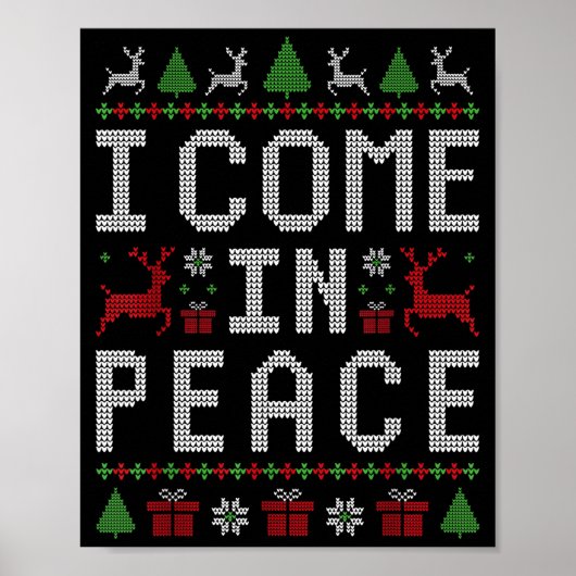 I Come In Peace Couple Matching Ugly Christmas Swe Poster (Voorkant)