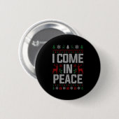 I Come In Peace Couple Matching Ugly Christmas Swe Ronde Button 5,7 Cm (Voorkant /achterkant)