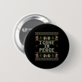 I Come In Peace Couple Matching Ugly Christmas Swe Ronde Button 5,7 Cm (Voorkant /achterkant)