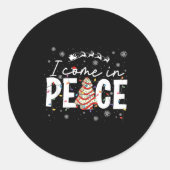 I Come In Peace Couple Matching Ugly Christmas Swe Ronde Sticker (Voorkant)