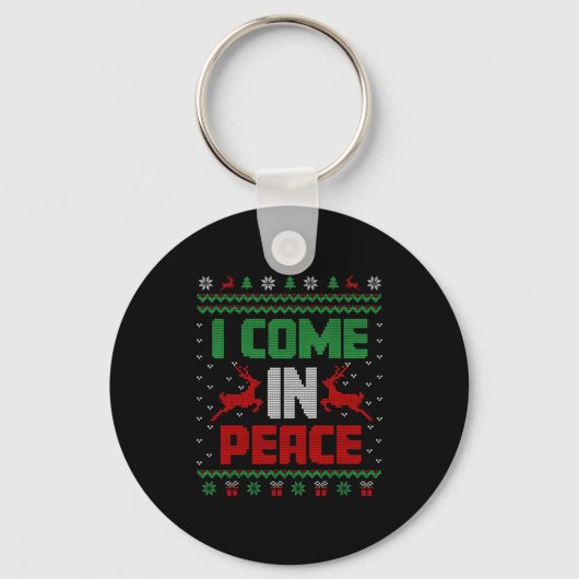 I Come In Peace Couple Matching Ugly Christmas Swe Sleutelhanger (Voorkant)