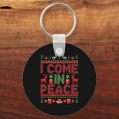 I Come In Peace Couple Matching Ugly Christmas Swe Sleutelhanger (Voorkant)