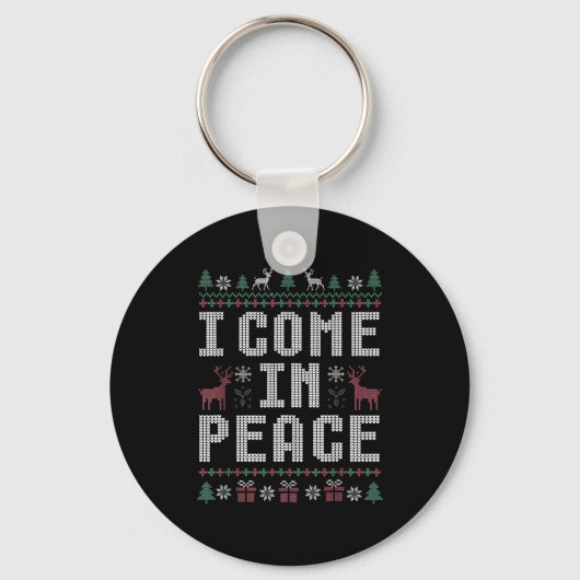 I Come In Peace Couple Matching Ugly Christmas Swe Sleutelhanger (Voorkant)