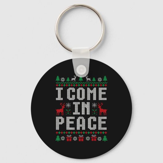 I Come In Peace Couple Matching Ugly Christmas Swe Sleutelhanger (Voorkant)