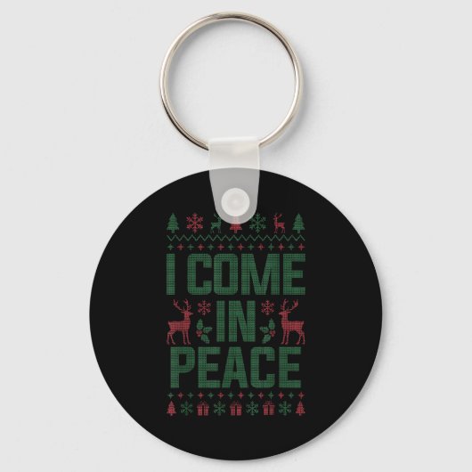 I Come In Peace Couple Matching Ugly Christmas Swe Sleutelhanger (Voorkant)