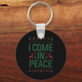 I Come In Peace Couple Matching Ugly Christmas Swe Sleutelhanger (Voorkant)
