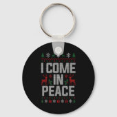 I Come In Peace Couple Matching Ugly Christmas Swe Sleutelhanger (Voorkant)