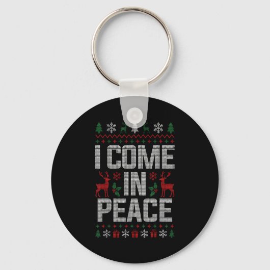 I Come In Peace Couple Matching Ugly Christmas Swe Sleutelhanger (Voorkant)