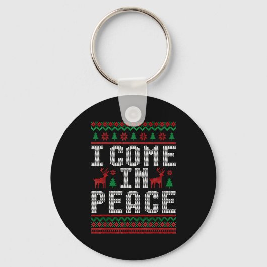 I Come In Peace Couple Matching Ugly Christmas Swe Sleutelhanger (Voorkant)