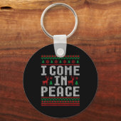 I Come In Peace Couple Matching Ugly Christmas Swe Sleutelhanger (Voorkant)