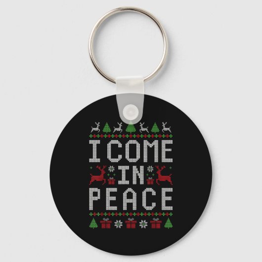 I Come In Peace Couple Matching Ugly Christmas Swe Sleutelhanger (Voorkant)