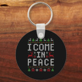 I Come In Peace Couple Matching Ugly Christmas Swe Sleutelhanger (Voorkant)