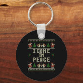 I Come In Peace Couple Matching Ugly Christmas Swe Sleutelhanger (Voorkant)