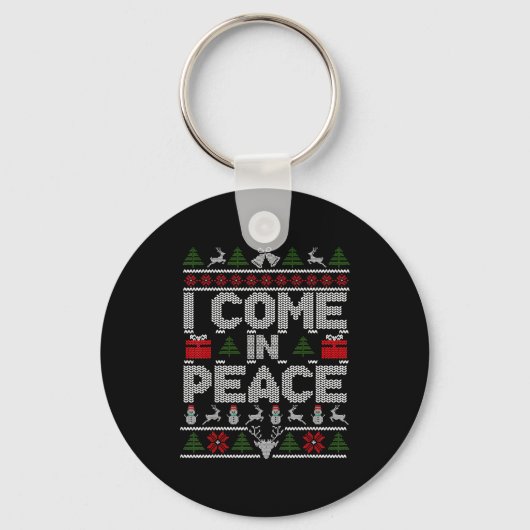 I Come In Peace Couple Matching Ugly Christmas Swe Sleutelhanger (Voorkant)