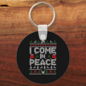 I Come In Peace Couple Matching Ugly Christmas Swe Sleutelhanger (Voorkant)