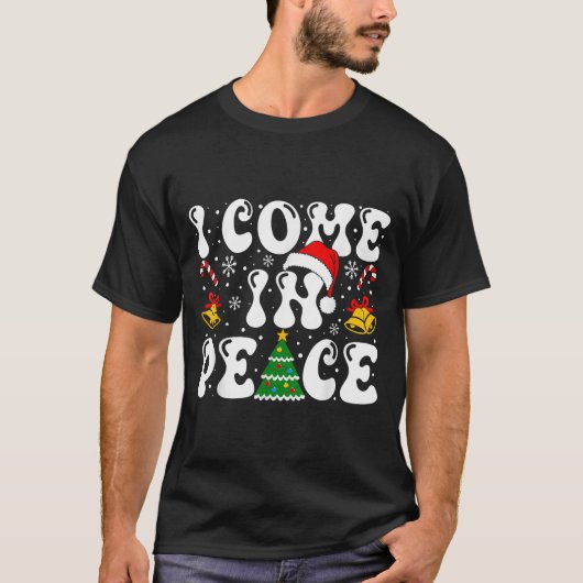 I Come In Peace Funny Couple Ugly Christmas Shirt  (Voorkant)
